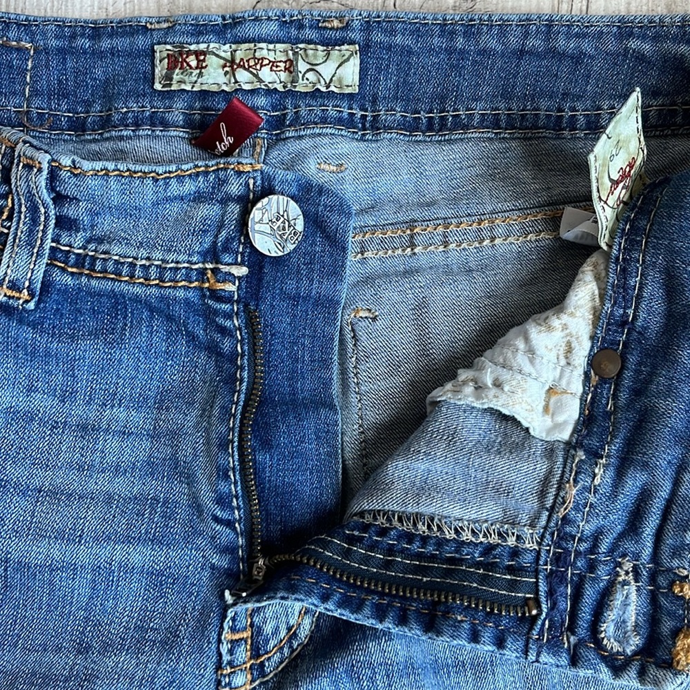 BKE Women Harper Stretch Jeans Size 29 Distressed Color:‎ Blue
